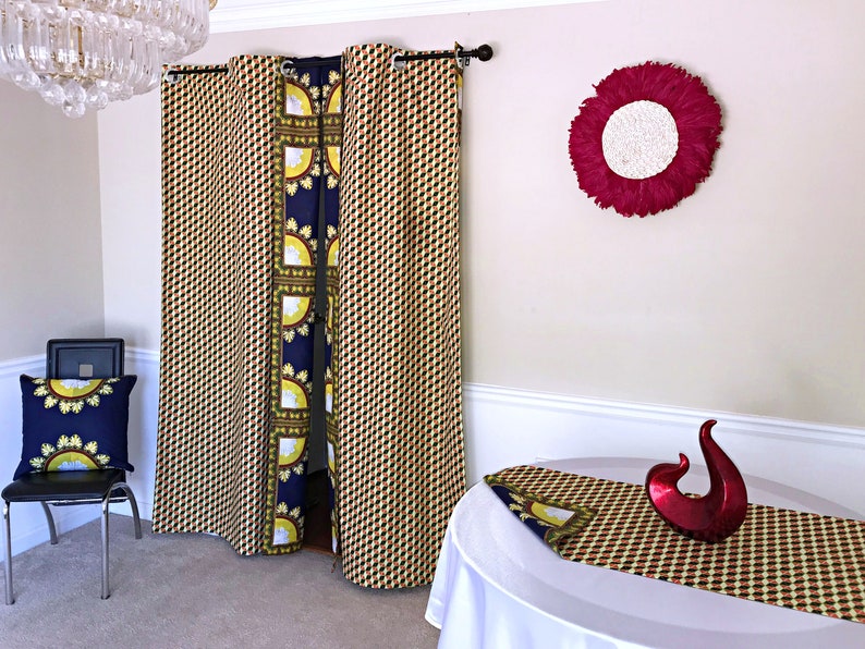 African Curtains /african Print Double Sided Reversible Etsy
