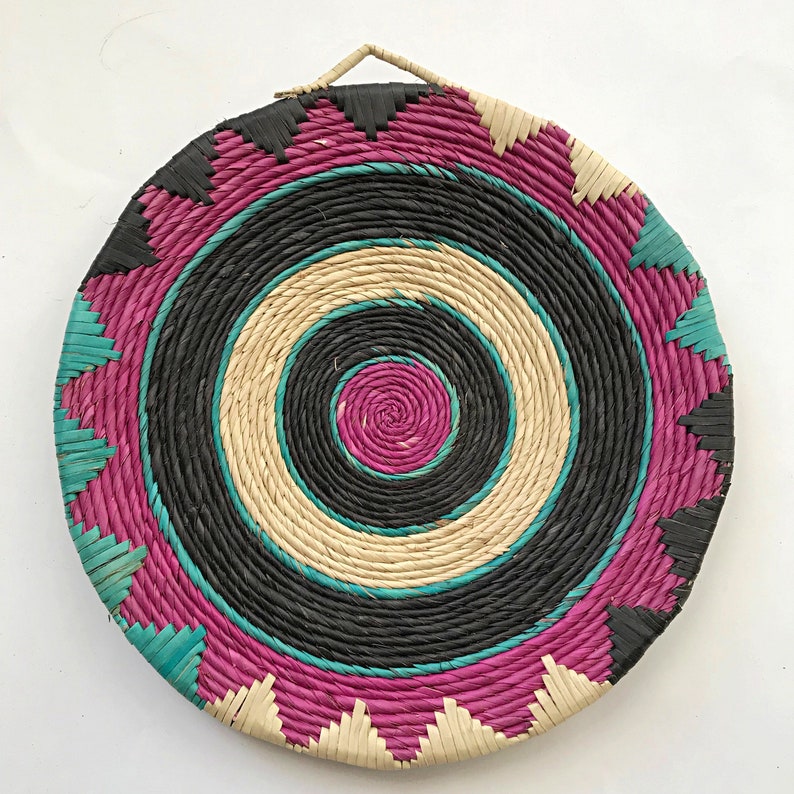 Housewarming gift Gift for mom African Wall Basket Woven trivets Flat Baskets Woven placemats Wall basket Woven Basket Kitchen decor