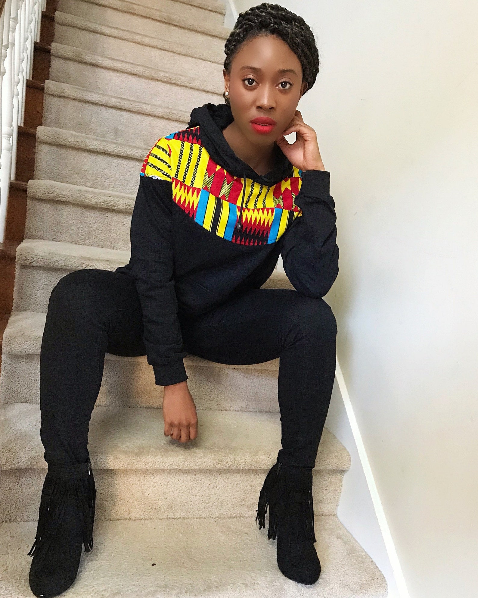 New Kente Yellow African Hoodie