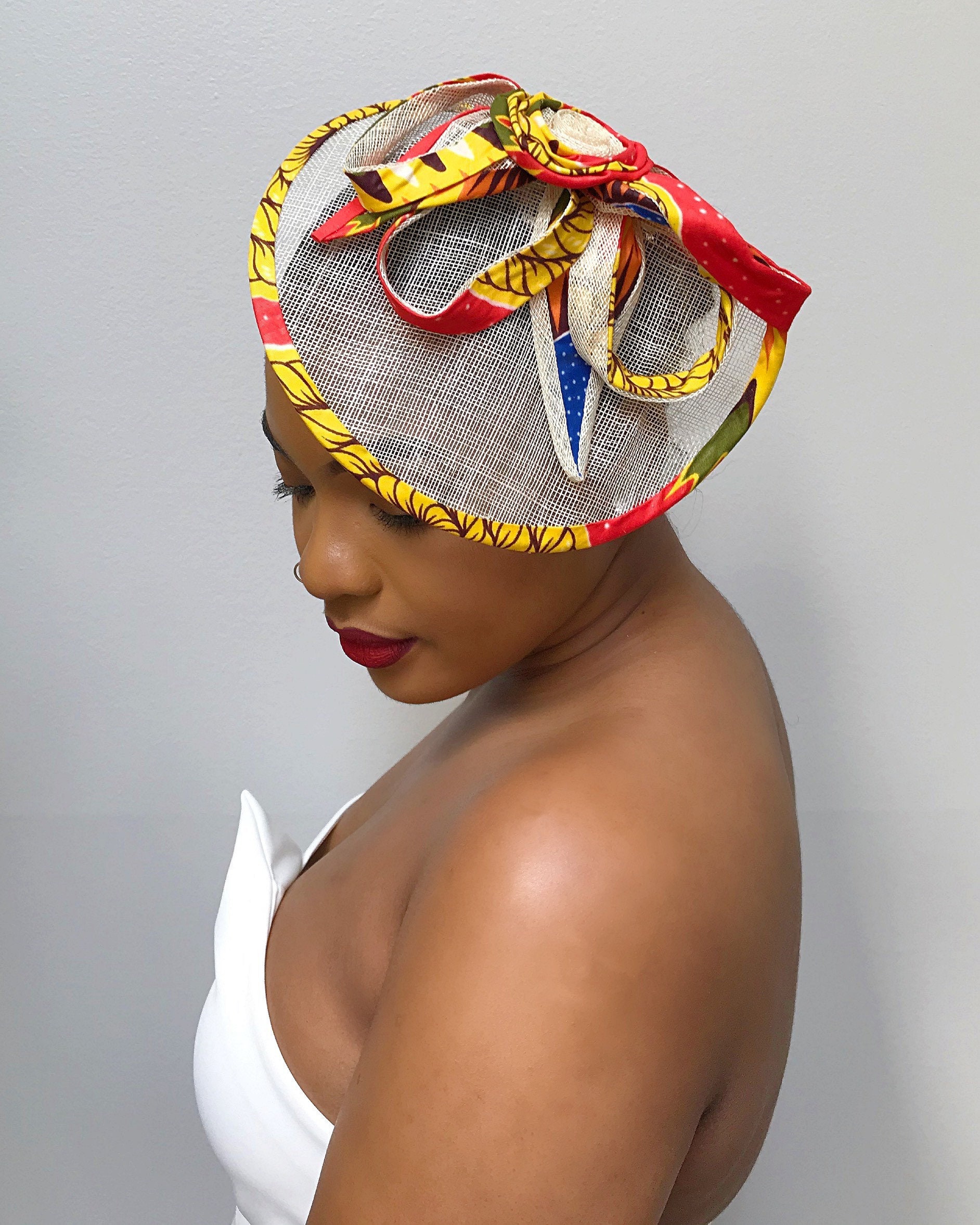 African Print Fascinator / African Headwear / Ankara Etsy