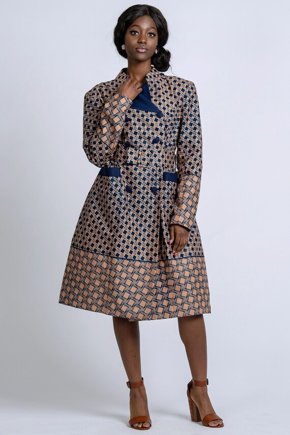 African Print Coat for Women / African Coat for Fall \u0026 Spring / African Clothing / Gift for Her / African Print Dress /