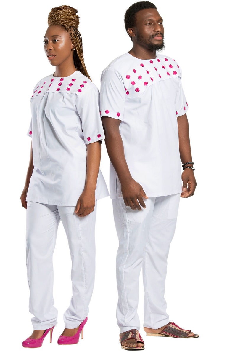 Unisex African 2-pieces wear / African men wear / African clothing for men and women / couple  matching outfits ( Shirt + Pant)