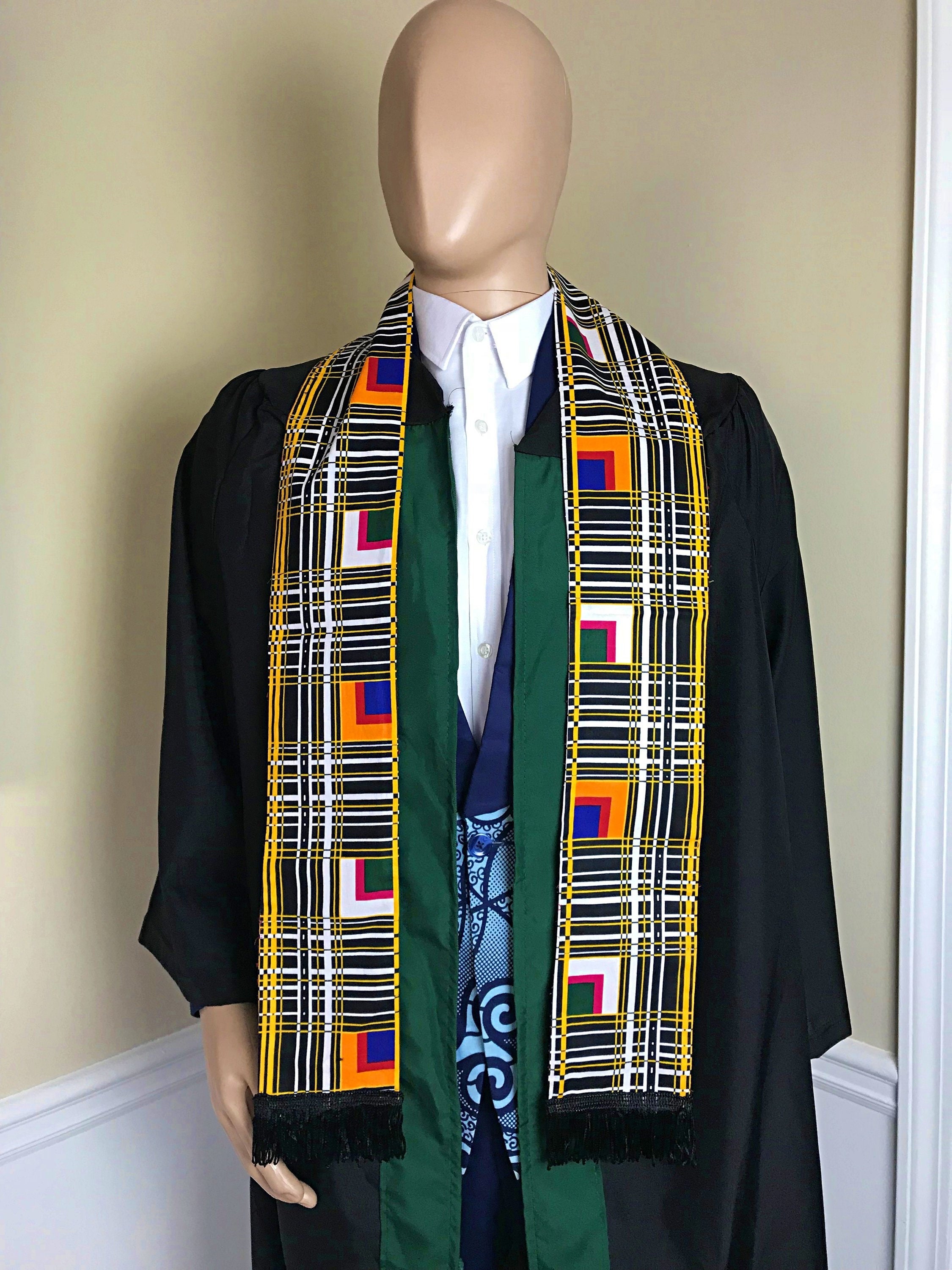 African graduation scarf top