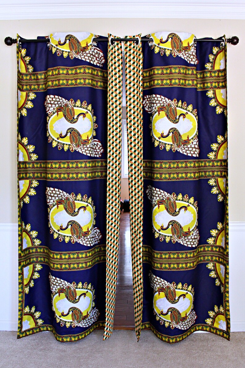 African Curtains /african Print Double Sided Reversible Etsy