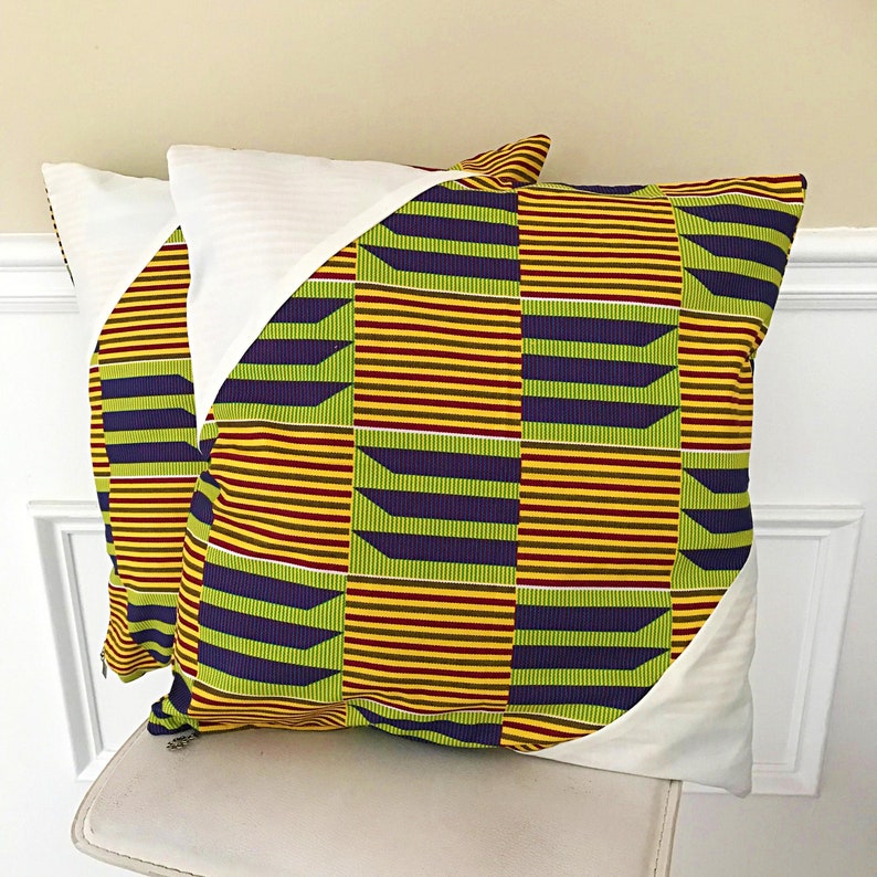 Kente African Print Pillows Covers / Ankara Pillows Covers / Etsy