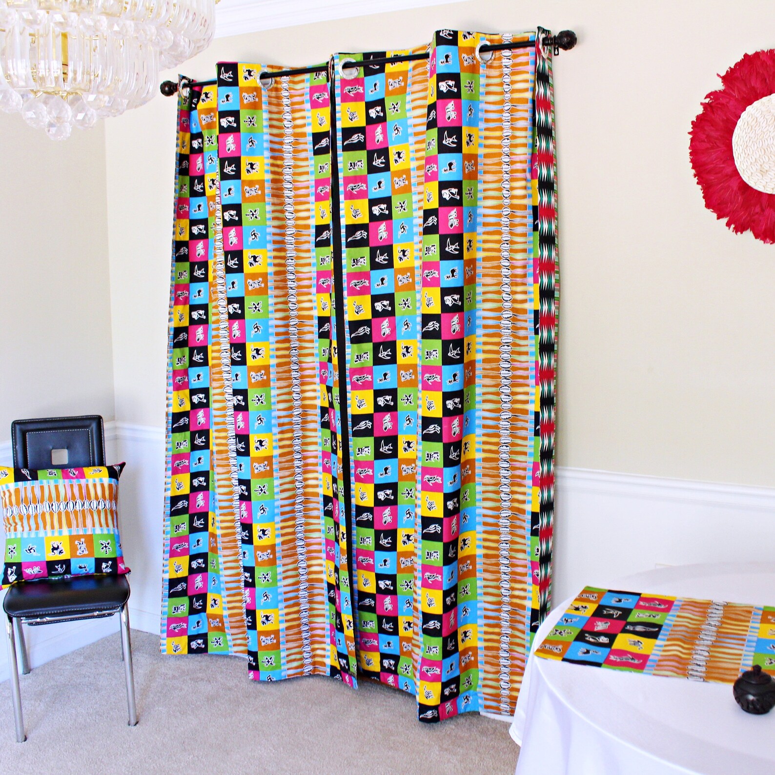African Curtains /african Print Double Sided Reversible Etsy
