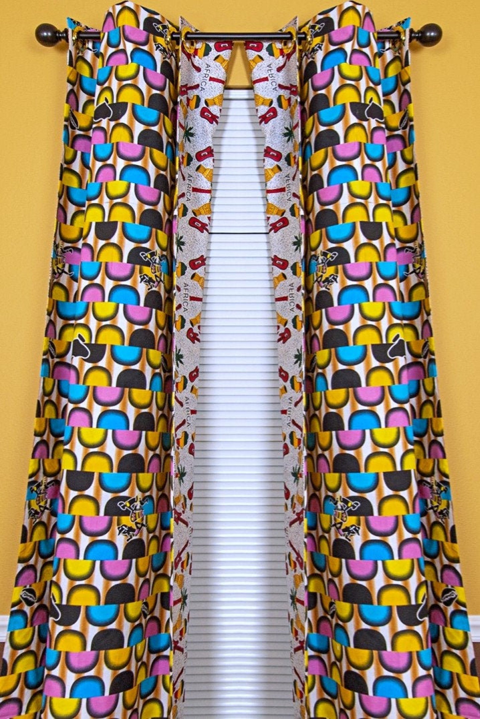 African curtains /African Print Double Sided reversible Etsy