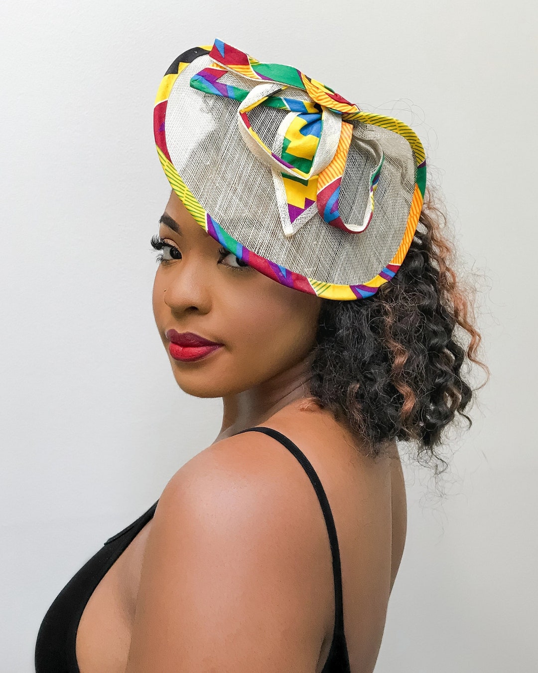 African Print Fascinator / African Headwear / Ankara Fascinator / Gift