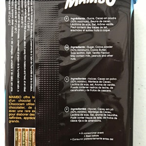 Mambo Milk Chocolate / Mambo Intense Dark Chocolate/ Bar 100 Gr ...