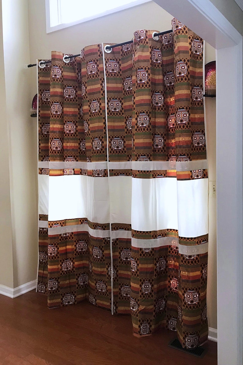 African Print Curtains /african Print Double Sided Grommet Top Etsy