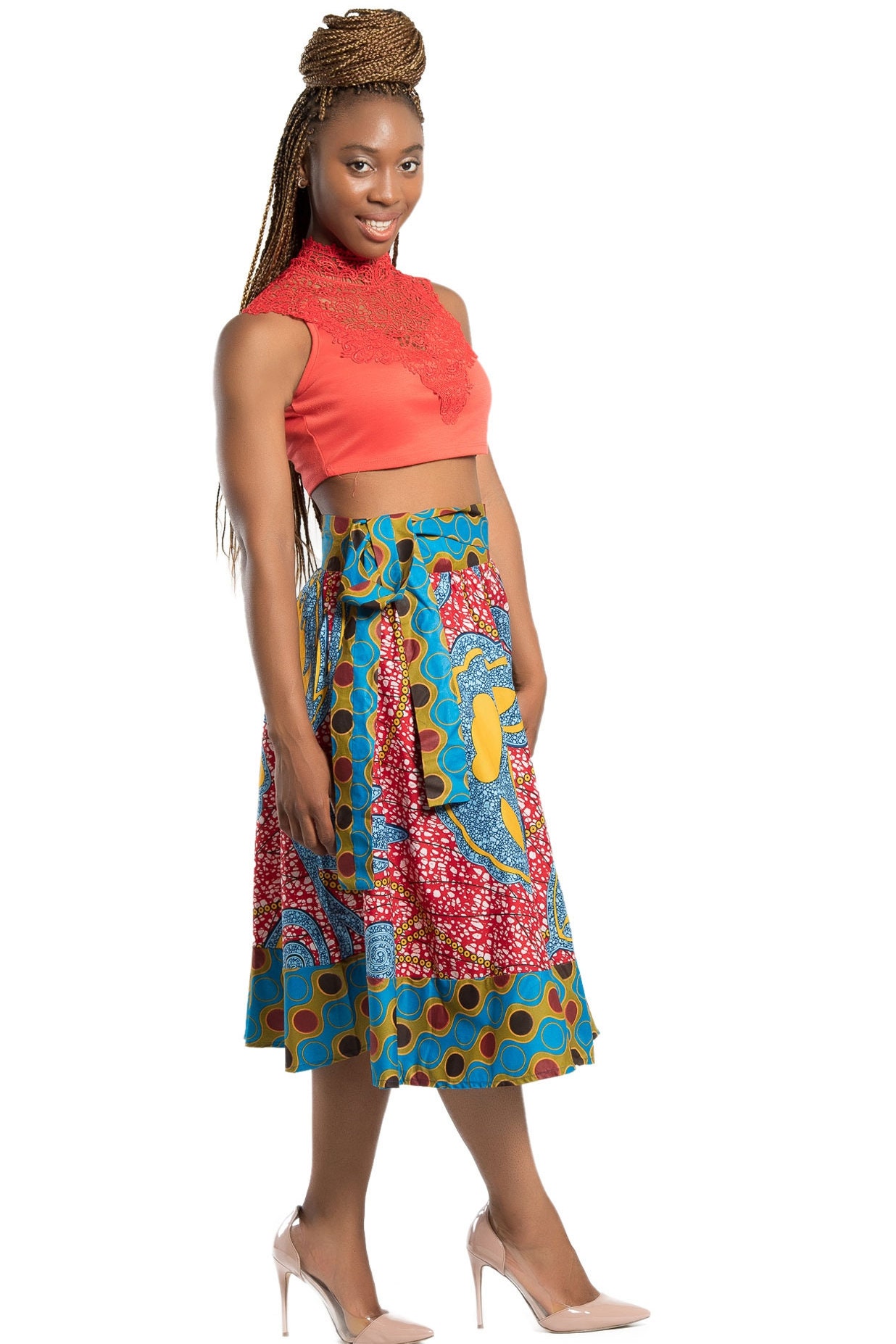 African Print Skirt / African Print Midi Skirt / Midi Skirt/ | Etsy