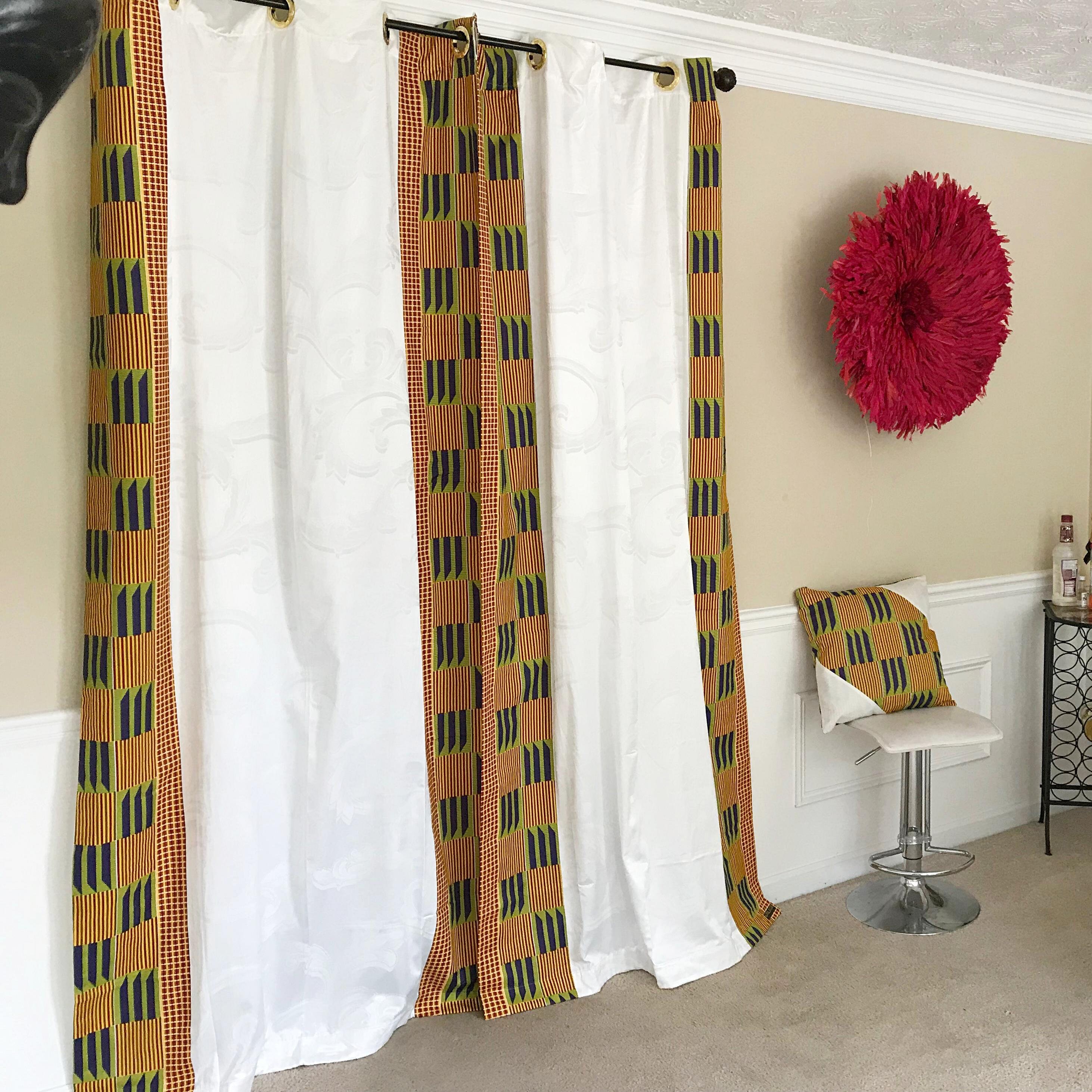 African Print Curtains /african Print Kente Grommet Curtains / Etsy