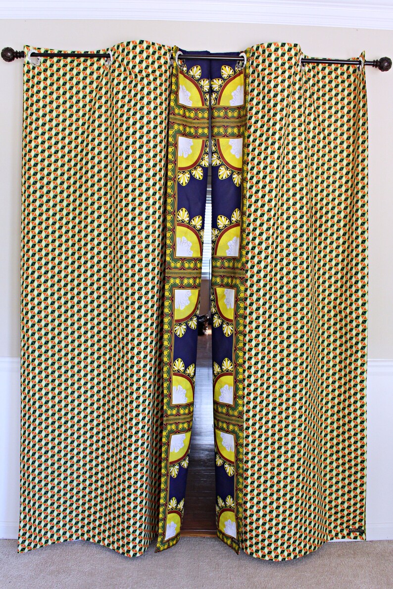 African Curtains /african Print Double Sided Reversible Etsy