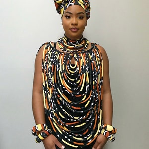 African Multi Strands Statement necklace / Ankara Rope necklace / ankara jewelry / African print necklace Multi-layered Necklace image 4