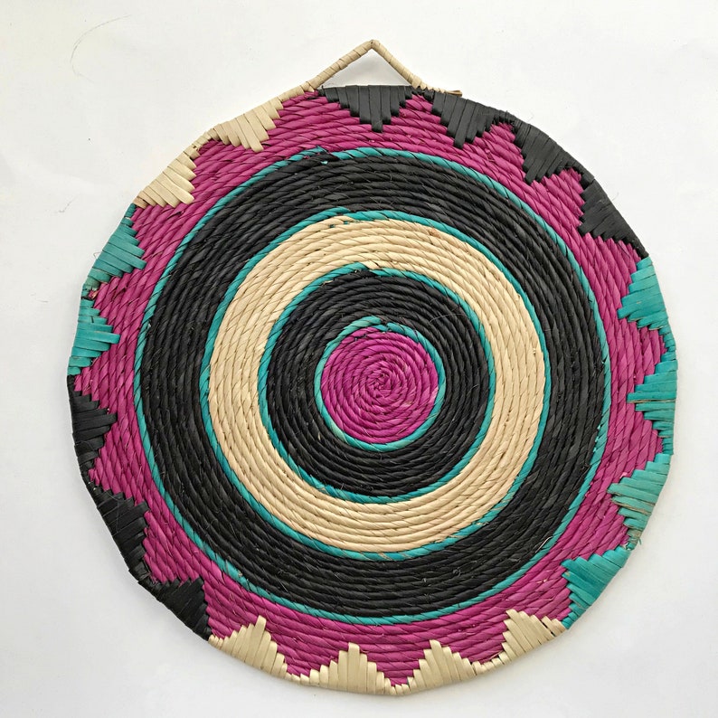 Housewarming gift Gift for mom African Wall Basket Woven trivets Flat Baskets Woven placemats Wall basket Woven Basket Kitchen decor