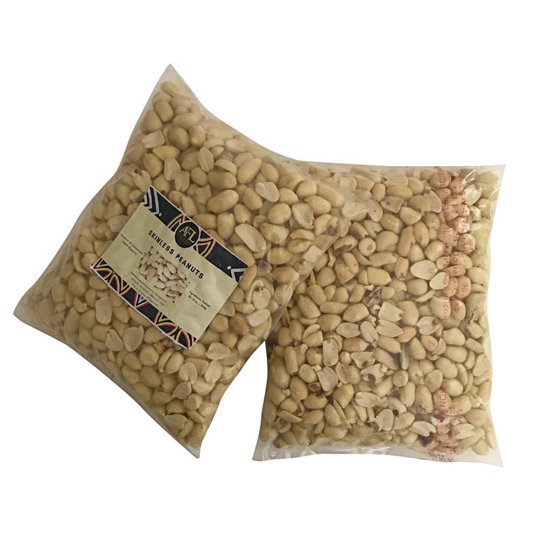 Pulped raw peanuts / Arachide pour sauce blanche et Ndole / Skinless peanuts 1 lb image 2