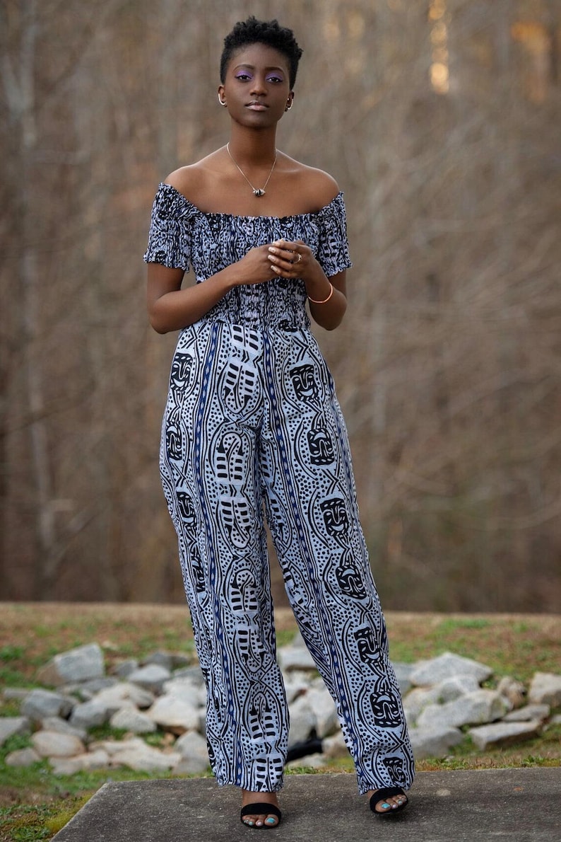 African print jumpsuits / ethnic fabric jumpsuit / Ankara Etsy