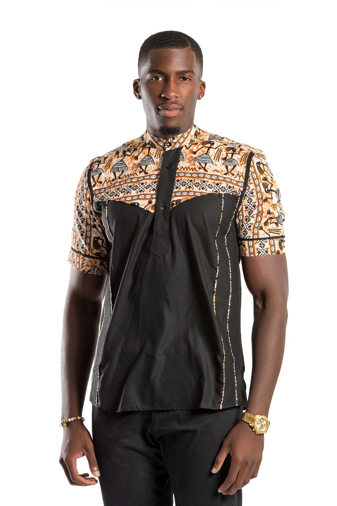 African Men Shirt / African Print Men Shirt / African Men Wear/ Gift ...