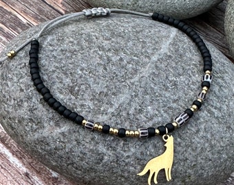 Morse Code LIVE WILD, Morse Code Bracelet, Lucky Bracelet, Freedom, Wolf