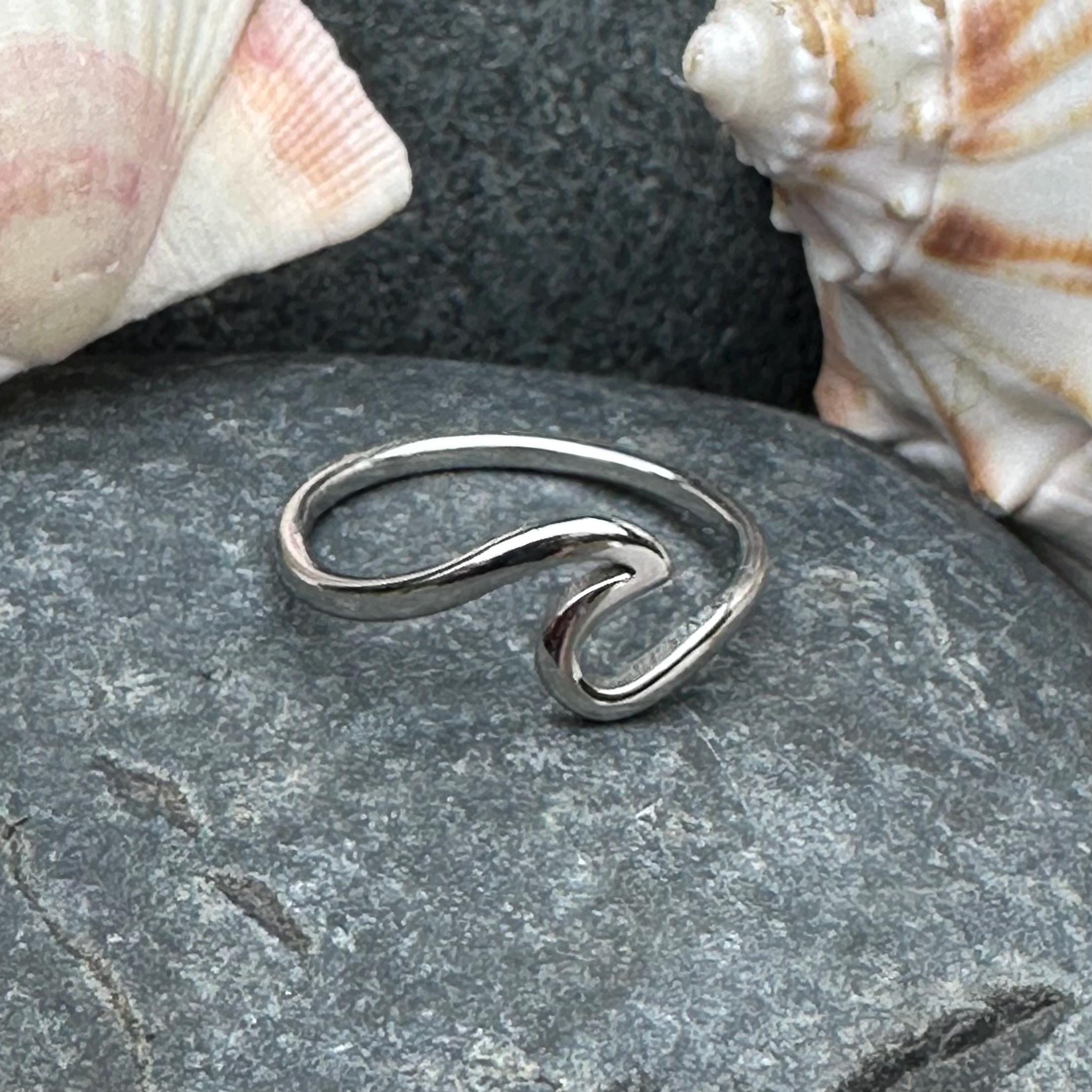 Wave ring, ocean wave ring, delicate stainless steel ring, mermaid, maritime jewelry