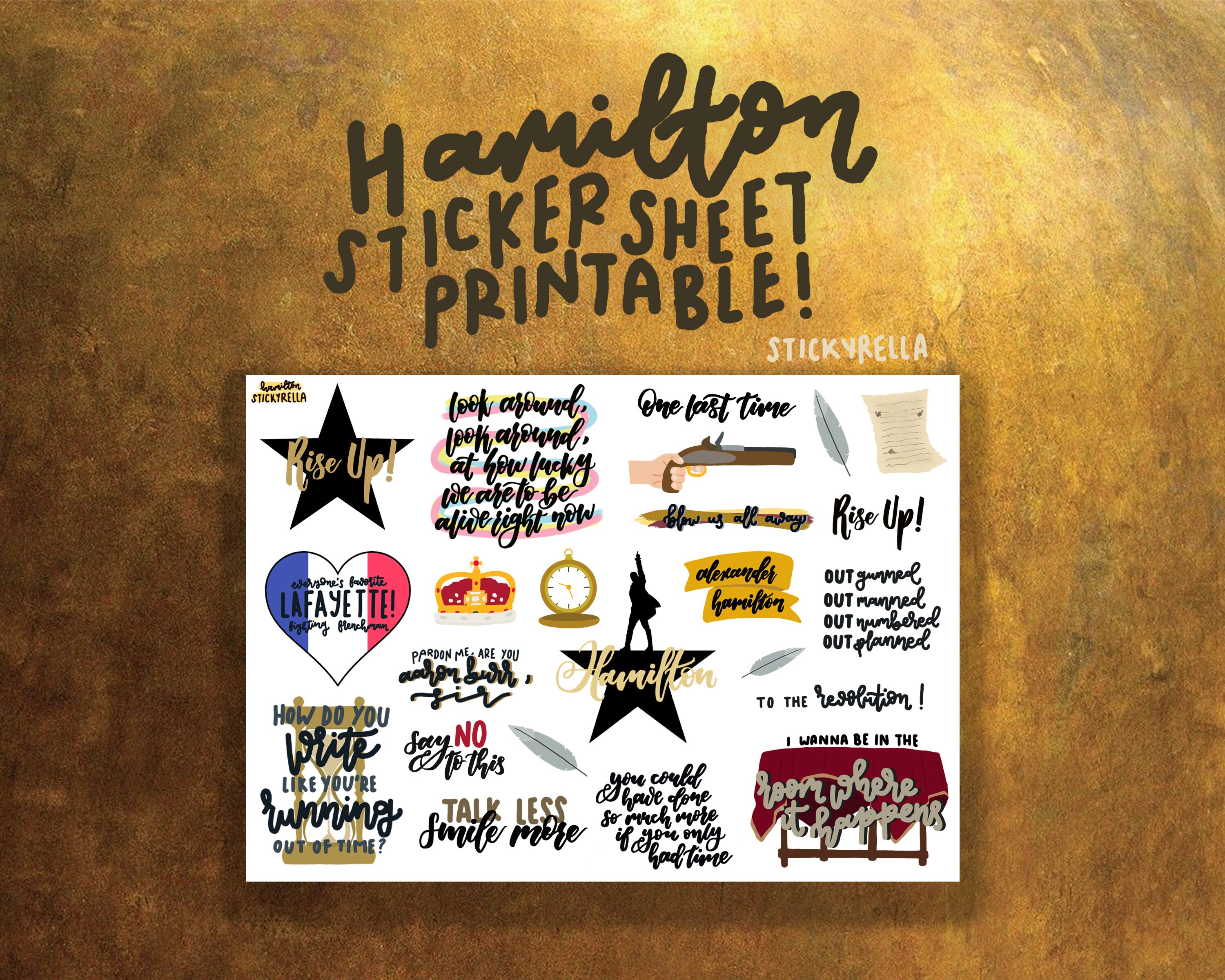 PRINTABLES Hamilton Sticker Sheet Part Two Pdf Png Studio Etsy