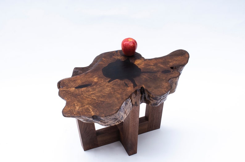 Walnut Side Table End Grain Live Edge Etsy