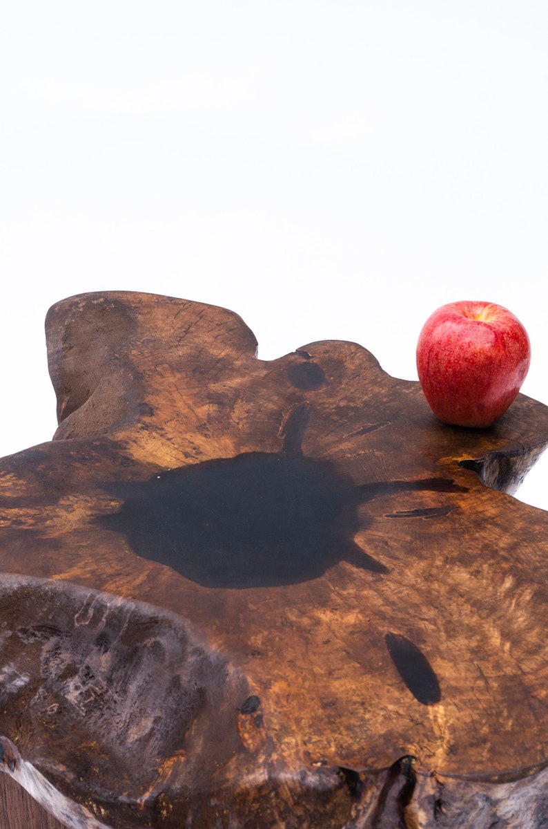 Walnut Side Table End Grain Live Edge Etsy