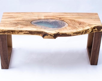 Maple and Walnut Side Table - Ocean Pond