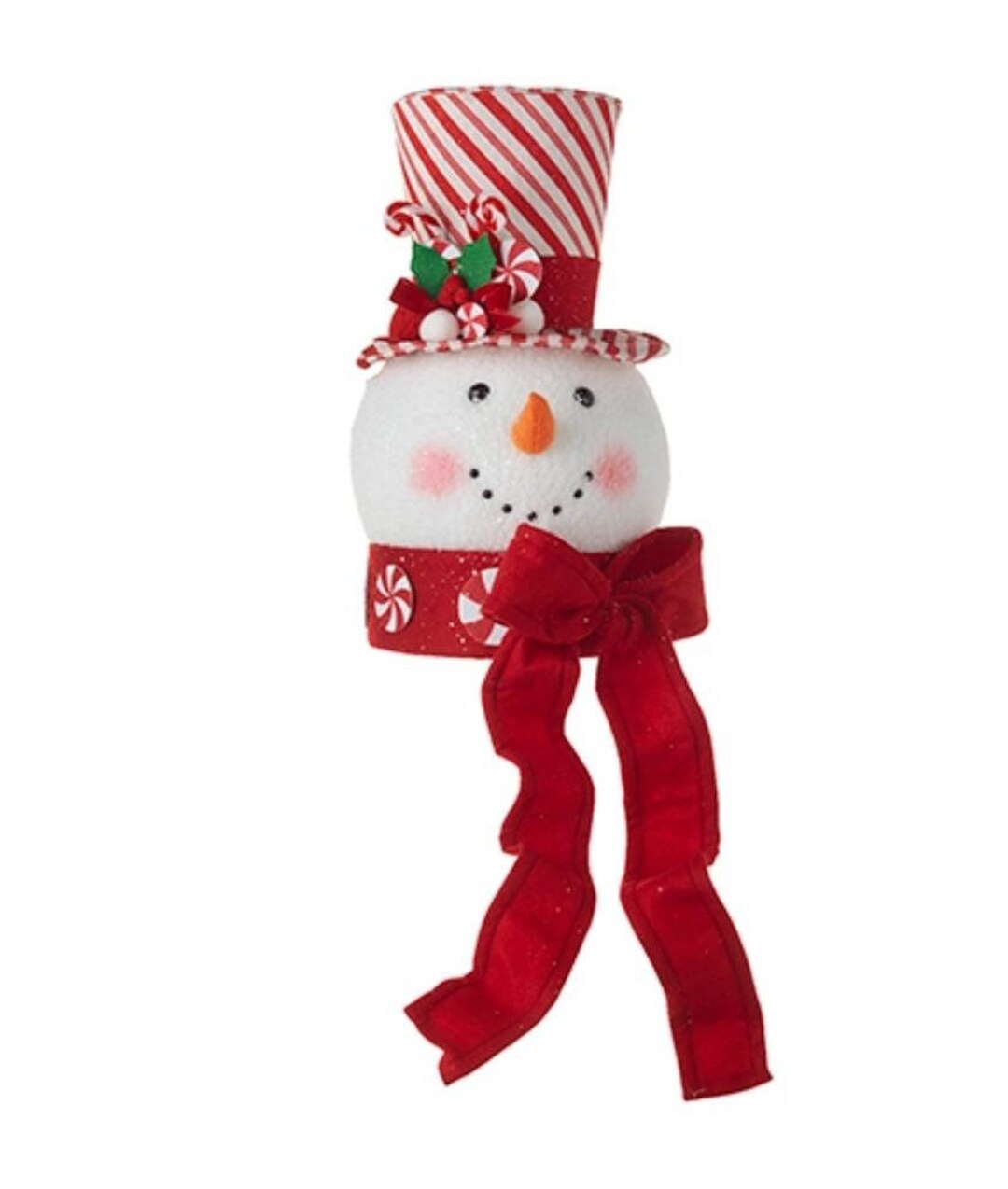 Raz Peppermint Snowman Tree Topper Snowman Wreath Attachment Etsy