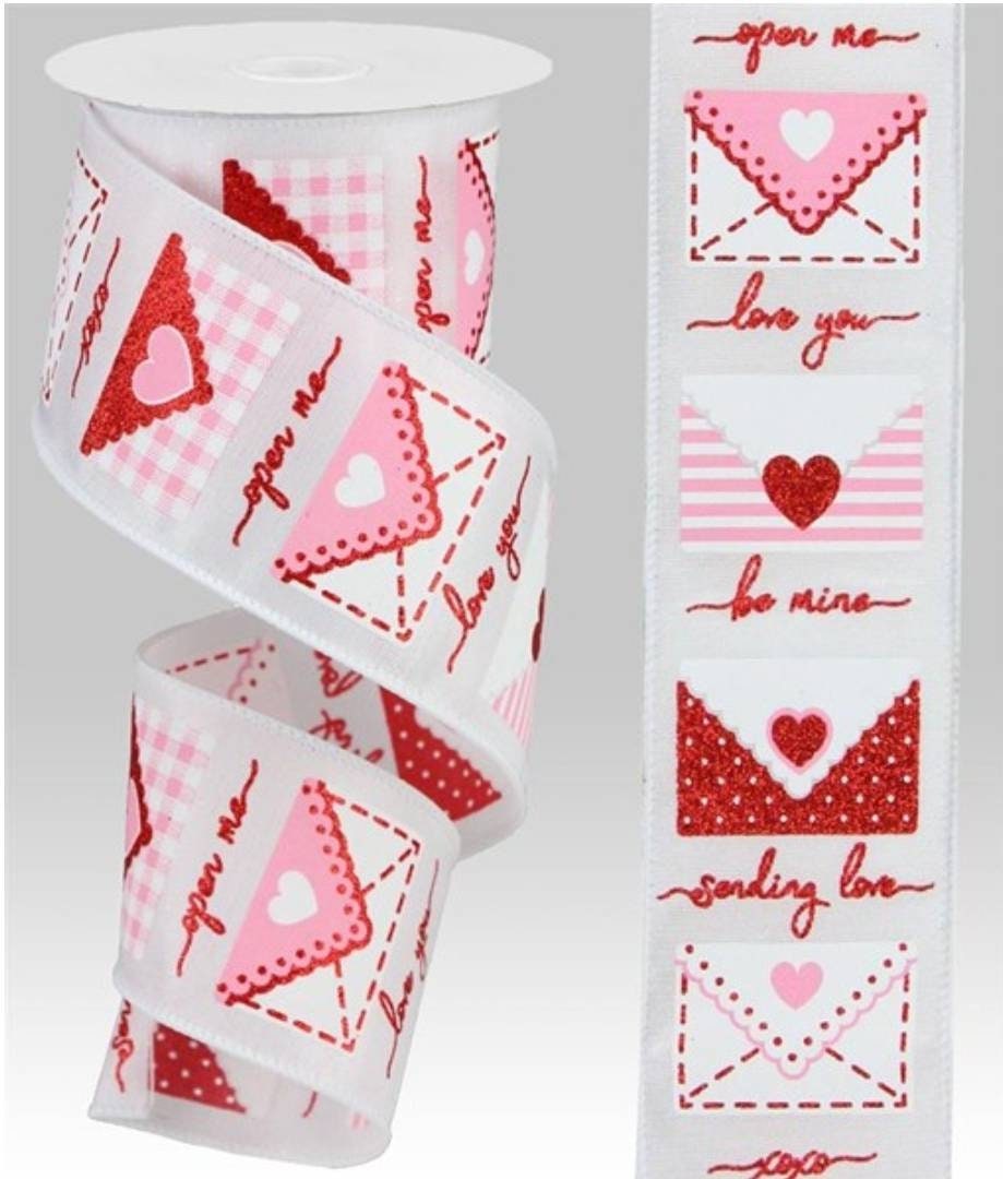 Wired Pink Valentine Ribbon Valentine Love Letter Ribbon 