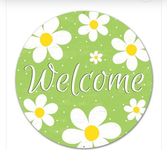 Lime Green Metal Daisy Sign Sign Daisy Etsy