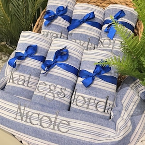 Bachelorette Party Gift, Personalized Towel, Bridesmaid Gift, Turkish Beach Towel, Handwoven Cotton Beach & Bath Towel, Spa - Yoga Use Towel
