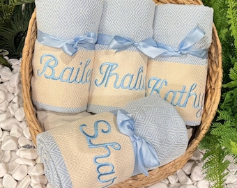 Personalized Towel, Beach Monogram Towel, Turkish Cotton Towel, Beach Towel, Gift For Her, Bachelorette Towel, Bridal Shower Gift