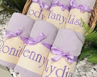Personalized Beach Towel, Bachelorette Party Gifts, Custom Wedding Favors, Housewarming Gift Towel, Bridesmaid Gift Box, Unique Gift Idea