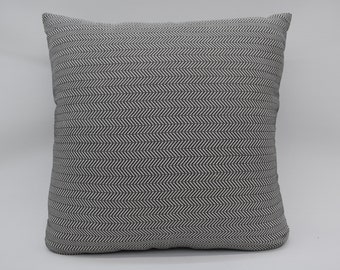 cream and gray herringbone pillow in 20x20, Gray Pillow Peshtemal Pillow