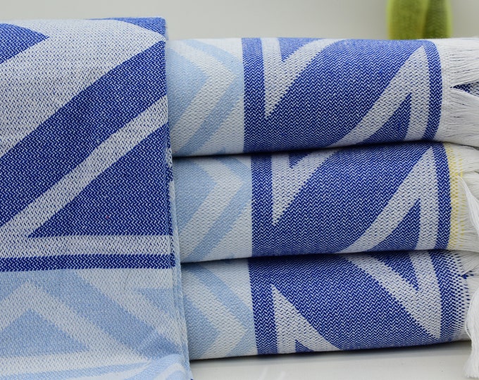 Turkish Throw Cotton Throw Sax Blue Blanket Throw Beach Towel,turkish