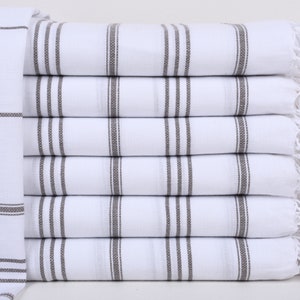 Monogrammed Tea Towel, Personalized Turkish Hand Towel, Brown Towel, Striped Towel, 24x36 Inches Turkish Towel, Bulk Order Towel,