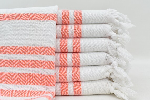 100% Cotton Striped Chevron Weave Kitchen Towels (Set of 8