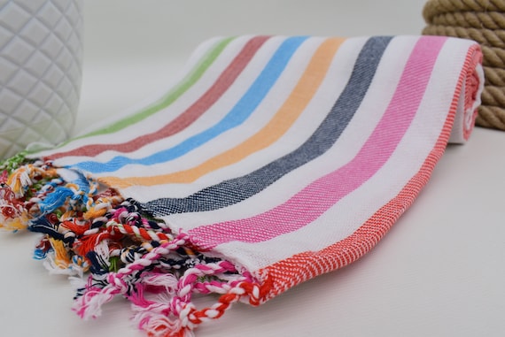 Türkisches Handtuch Regenbogentuch bunt Handtuch 100x180 cm Handtuch Multicolor türkisches Handtuch gestreift türkisch Schal wickeln Sofa Bll-Gkksg