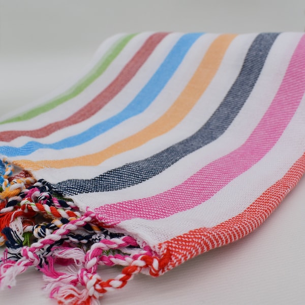 Turkish Towel Rainbow Towel Colorful Towel 40"x70" Towel Multicolor Turkish Towel Striped Turkish Shawl  Wrap Sofa Bll-Gkksg