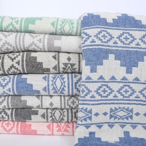 Large Towel, Turkish Blanket, Winter Blanket, Kilim Throw, 56x85 Inches Cotton Blanket, Couch Cover, Gift Blanket, Decorative Blanket, image 2
