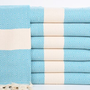 Small Towel, Face Towel, Dark Turquoise Napkin, Diamond Washcloth, 20x36 Inches Embroidered Towel, Turkey Dishcloth, Organic Washcloth,