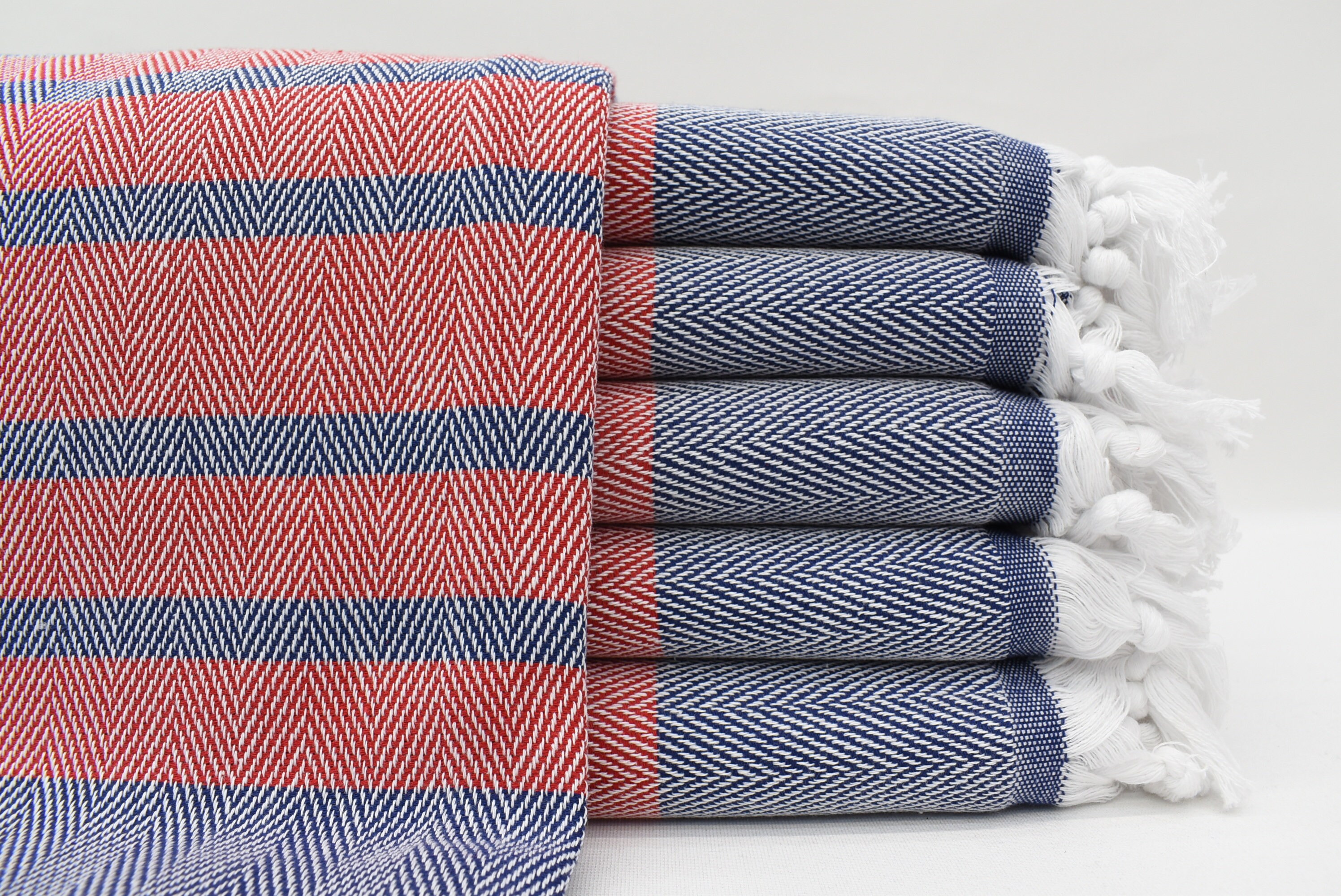 Red & Navy Towel, Turkish Towel, Beach Towel, 40x70 Bath Towel, Holiday Towel, Hotel Towel, Bridesmaid Towel, Gift Towel Bll-RnklBlksrt