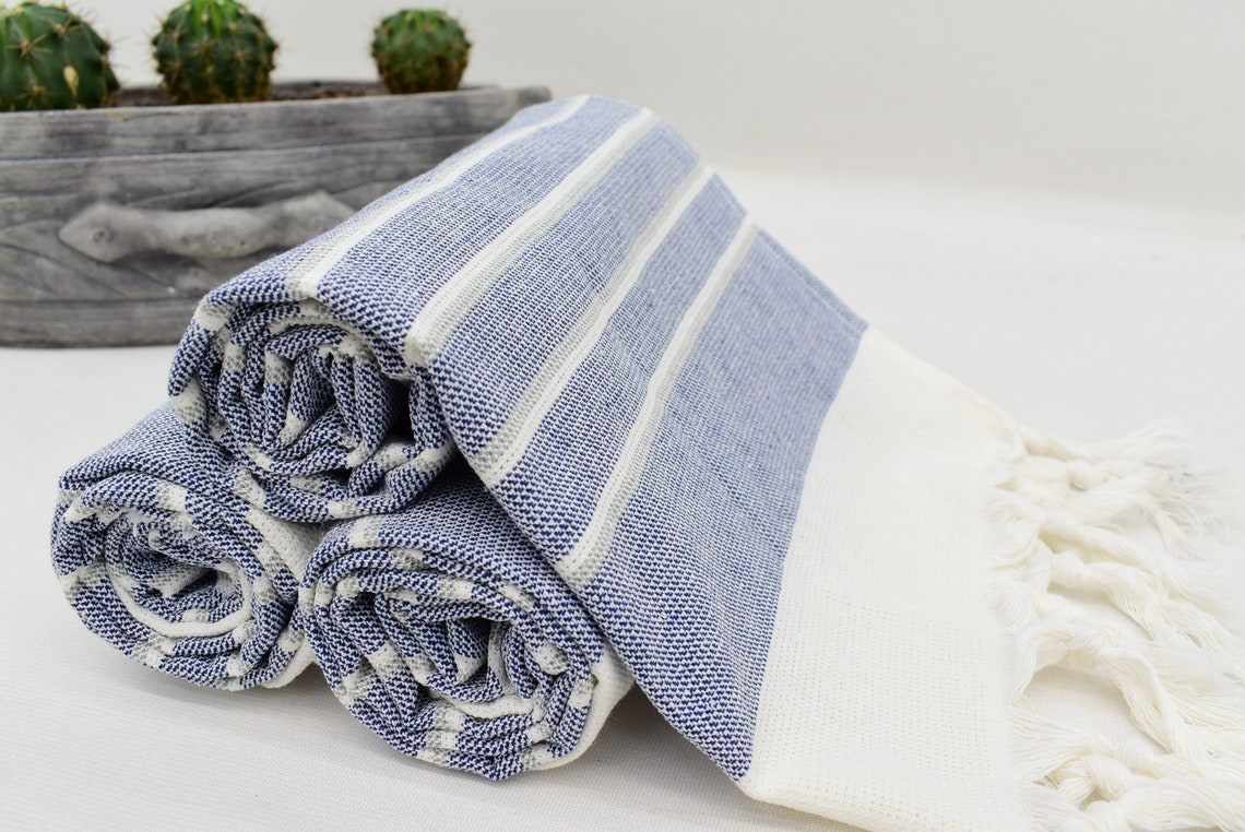 Navy Turkish Hand Towel Turkey Hand TowelStriped Hand Etsy