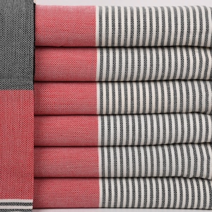 Monogrammed Beach Towel, Personalized Beach Towel, Red-Black Towel, Striped Towel, 40x69 Inches Towels With Names, Yoga Towel,