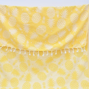 Yellow Peshtemal Yellow Table Cover Yellow Beach Towel 40&quot;x70&quot; Large Beach Towel Pineapple Patterned Turkish Towel 40x70 Soft Bll-Anns