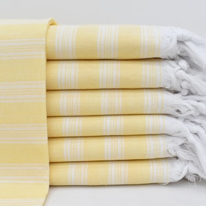 Turkish Bath Towel, Pool Towel, Organic Cotton Towel, Turkey Towel, 40x70, Striped Towel, Beach Towel, Yellow Bathtowels, Peshtemal Bll-Sryl