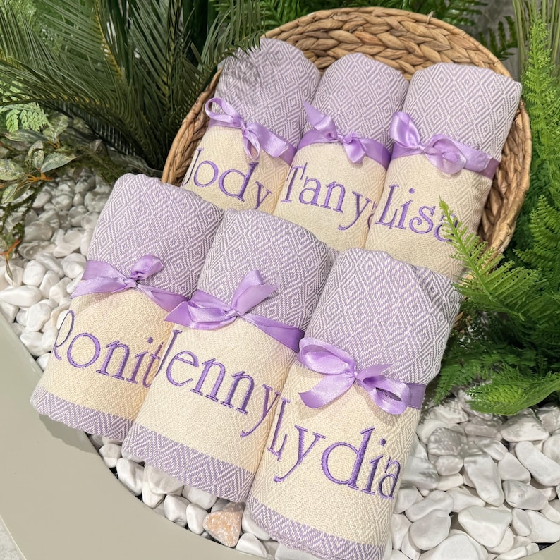 Personalized Beach Towel, Bachelorette Party Gifts, Custom Wedding Favors, Housewarming Gift Towel, Bridesmaid Gift Box, Unique Gift Idea image 1