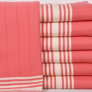 Personalized Turkish Towel, Turkish Beach Towel Personalized, Vermilion Towel, Striped Towel, 36x63 Inches Organic Beach Towel,