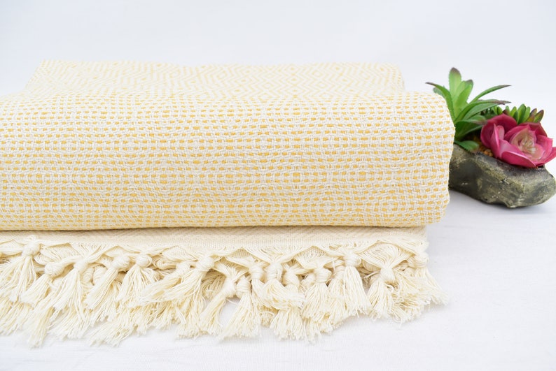 Blanketturkish Blanketthrow Yellow Diamond Blankets Bed Etsy